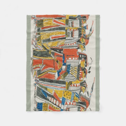 Native American Pow Wow Dancers Fleece Deken (Voorkant)
