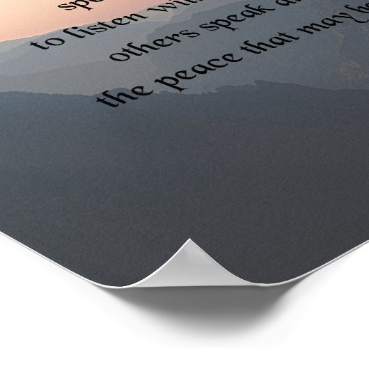 Native American Prayer, Geweldige geest helpt me Poster (Hoek)