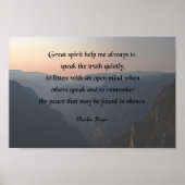 Native American Prayer, Geweldige geest helpt me Poster (Voorkant)