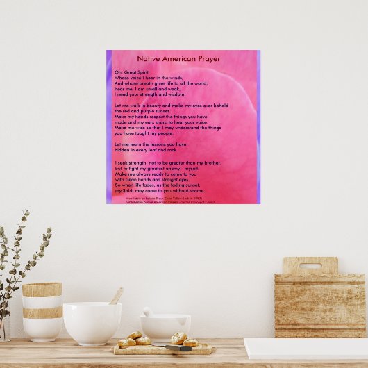 Native American Prayer Poster (Keuken)