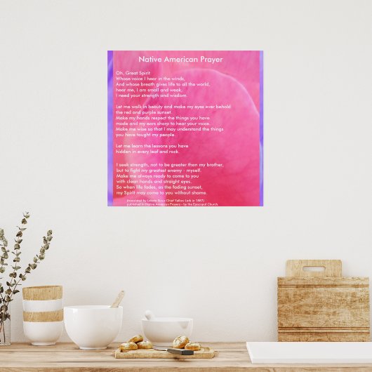 Native American Prayer Poster (Keuken)