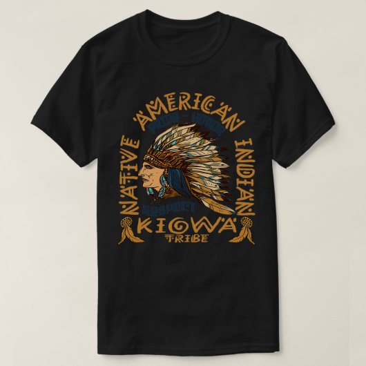 Native American Pride Honor en Respect Kiowa Trib T-shirt (Design voorkant)