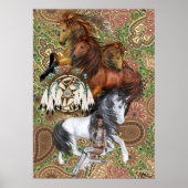 Native American Princess en Wild Stallions Poster (Voorkant)