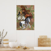 Native American Princess en Wild Stallions Poster (Keuken)