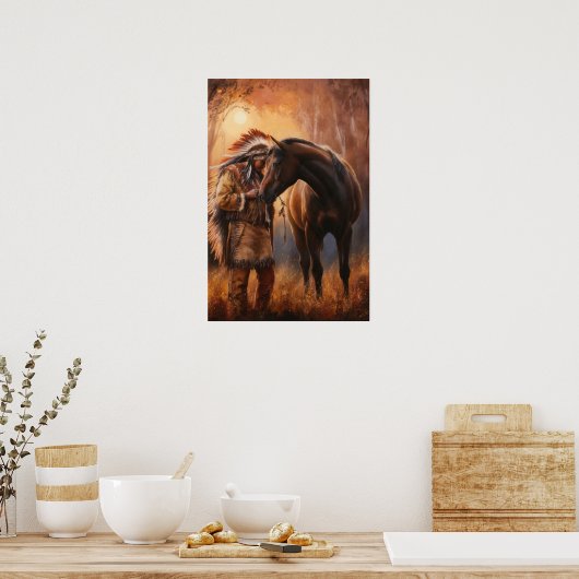 Native American Print, waarde Poster papier (mat) (Keuken)