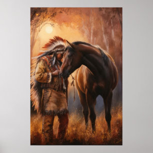 Native American Print, waarde Poster papier (mat)