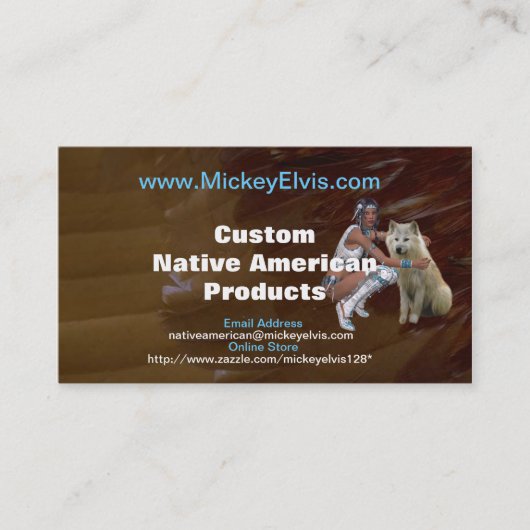 Native American Profile Card Visitekaartje (Voorkant)
