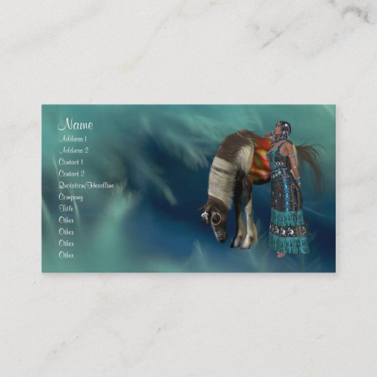 Native American Profile Card Visitekaartje (Voorkant)