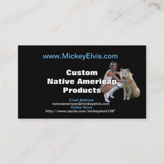 Native American Profile Card Visitekaartje (Voorkant)