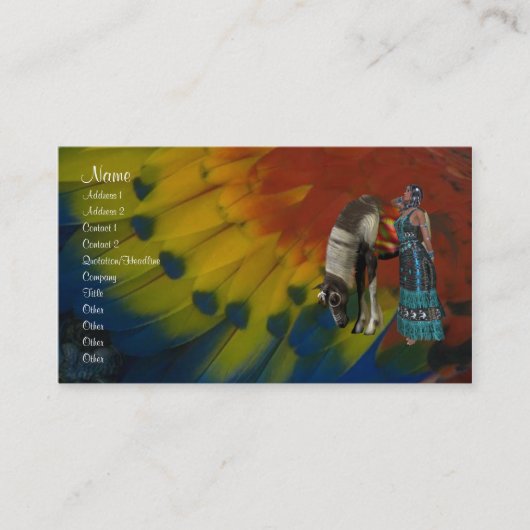 Native American Profile Card Visitekaartje (Voorkant)