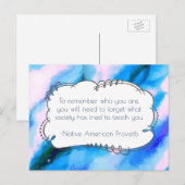 Native American Proverb Inspirerend Wise Gezegde Briefkaart (Voorkant / Achterkant)