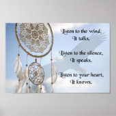 Native American Quote, luister naar de wind Poster (Voorkant)