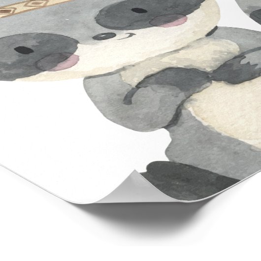 Native American Raccoon Poster Kinder Room Print (Hoek)