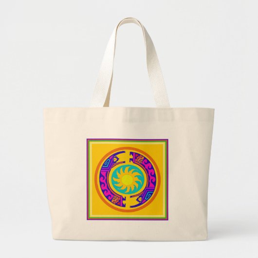Native American Rainbow Spirits Grote Tote Bag (Voorkant)