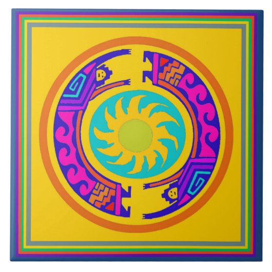 Native American Rainbow Spirits Tegeltje (Voorkant)