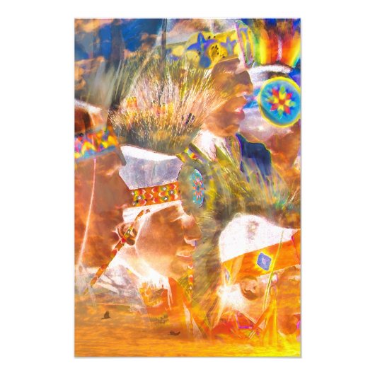 Native American RAINBOW WARRIOR SPIRITS Photo Prin Foto Afdruk (Voorkant)