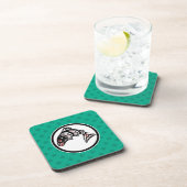 Native American Red Art Graphic Vector Salmon Bier Onderzetter (Rechterzijde)