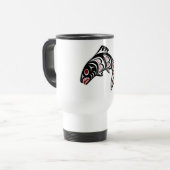 Native American Red Black Art Haida Zalm Reisbeker (Voorkant links)