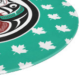 Native American Red Black Art Otter Salmon Snijplank (Hoek)