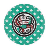 Native American Red Black Art Otter Salmon Snijplank (Voorkant)