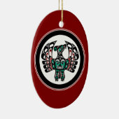 Native American Red Black Art Thunderbird Keramisch Ornament (Rechts)