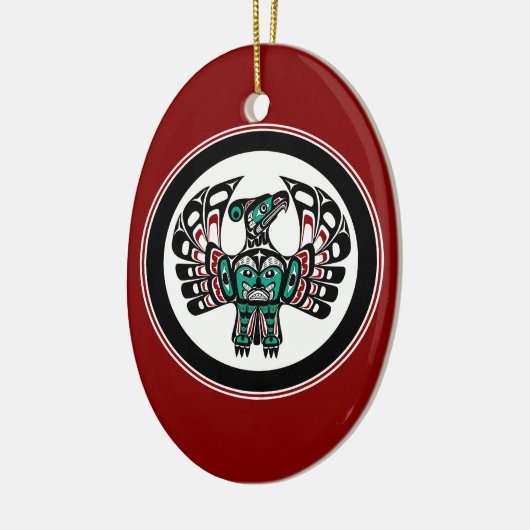 Native American Red Black Art Thunderbird Keramisch Ornament (Links)