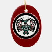 Native American Red Black Art Thunderbird Keramisch Ornament (Achterkant)