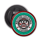 Native American Red Black Art Wide Skull Button Flesopener (Voorkant)