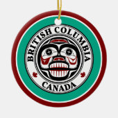 Native American Red Black Art Wide Skull Keramisch Ornament (Voorkant)