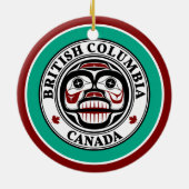 Native American Red Black Art Wide Skull Keramisch Ornament (Achterkant)