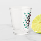 Native American Red Black Art Wide Skull Shot Glas (Links)