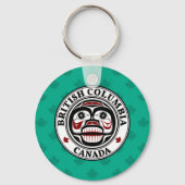 Native American Red Black Art Wide Skull Sleutelhanger (Voorkant)