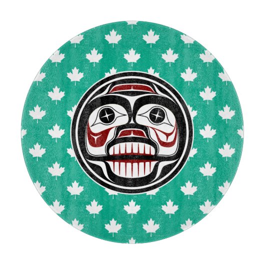 Native American Red Black Art Wide Skull Snijplank (Voorkant)