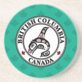 Native American Red Black Graphic Killer Whale Coa Zandsteen Onderzetter (Voorkant)