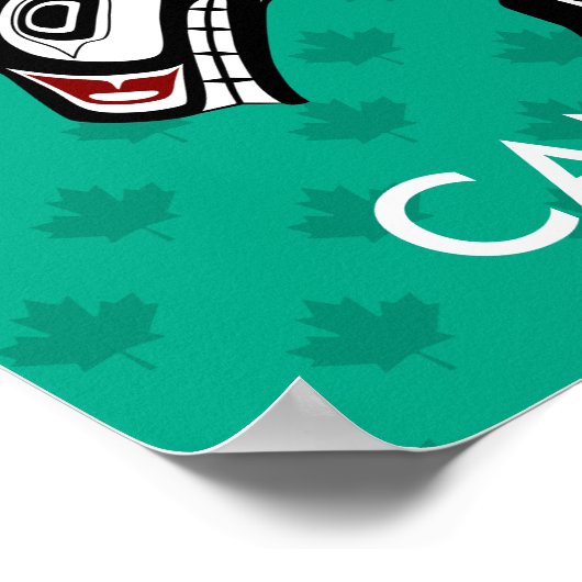 Native American Red Black Graphic Killer Whale Poster (Hoek)