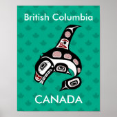 Native American Red Black Graphic Killer Whale Poster (Voorkant)