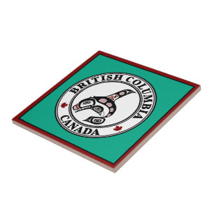 Native American Red Black Graphic Killer Whale Tegeltje