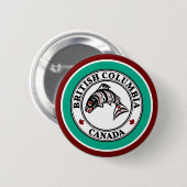 Native American Red Black Graphic Otter Salmon Ronde Button 5,7 Cm (Voorkant /achterkant)