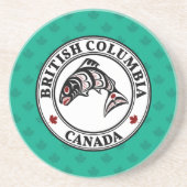 Native American Red Black Graphic Vector Salmon Co Zandsteen Onderzetter (Voorkant)