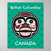 Native American Red Black Graphic Weeping Skull Poster (Voorkant)