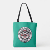 Native American Red Black Graphic Weeping skull Tote Bag (Achterkant)