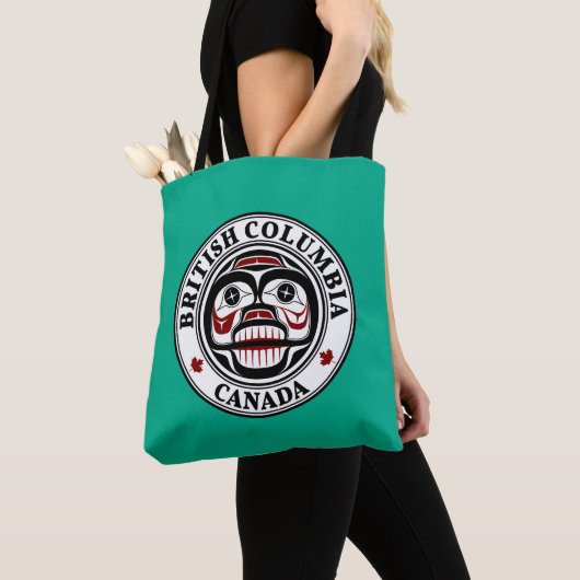 Native American Red Black Graphic Weeping skull Tote Bag (Dichtbij)