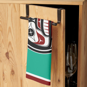 Native American Red Black Graphic Weeping Theedoek