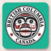 Native American Red Black Graphic Weous Skull be Bier Onderzetter (Voorkant)