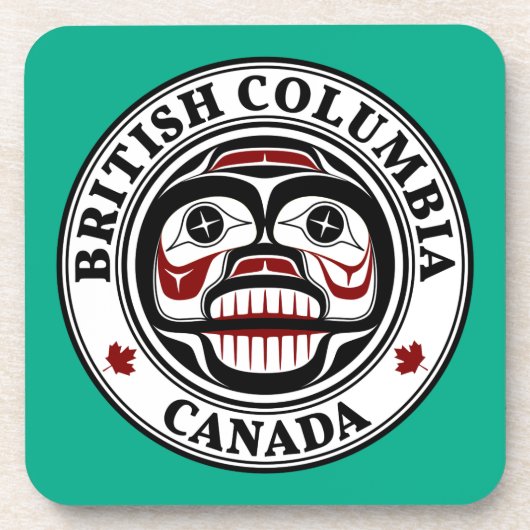 Native American Red Black Graphic Weous Skull be Bier Onderzetter (Voorkant)