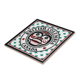 Native American Red Black Green Art Huilende sched Tegeltje