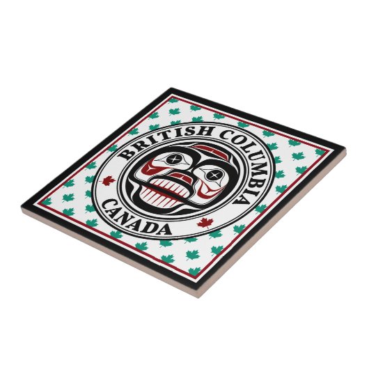 Native American Red Black Green Art Huilende sched Tegeltje (Zijkant)