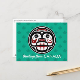 Native American Red Black Haida Art die de sluier Briefkaart