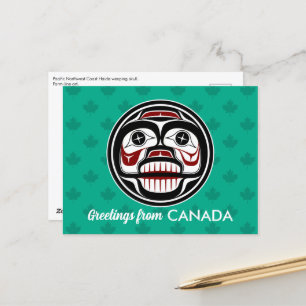 Native American Red Black Haida Art die de sluier  Briefkaart