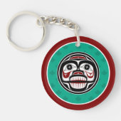 Native American Red Black Haida Art die de sluier Sleutelhanger (Voorkant)